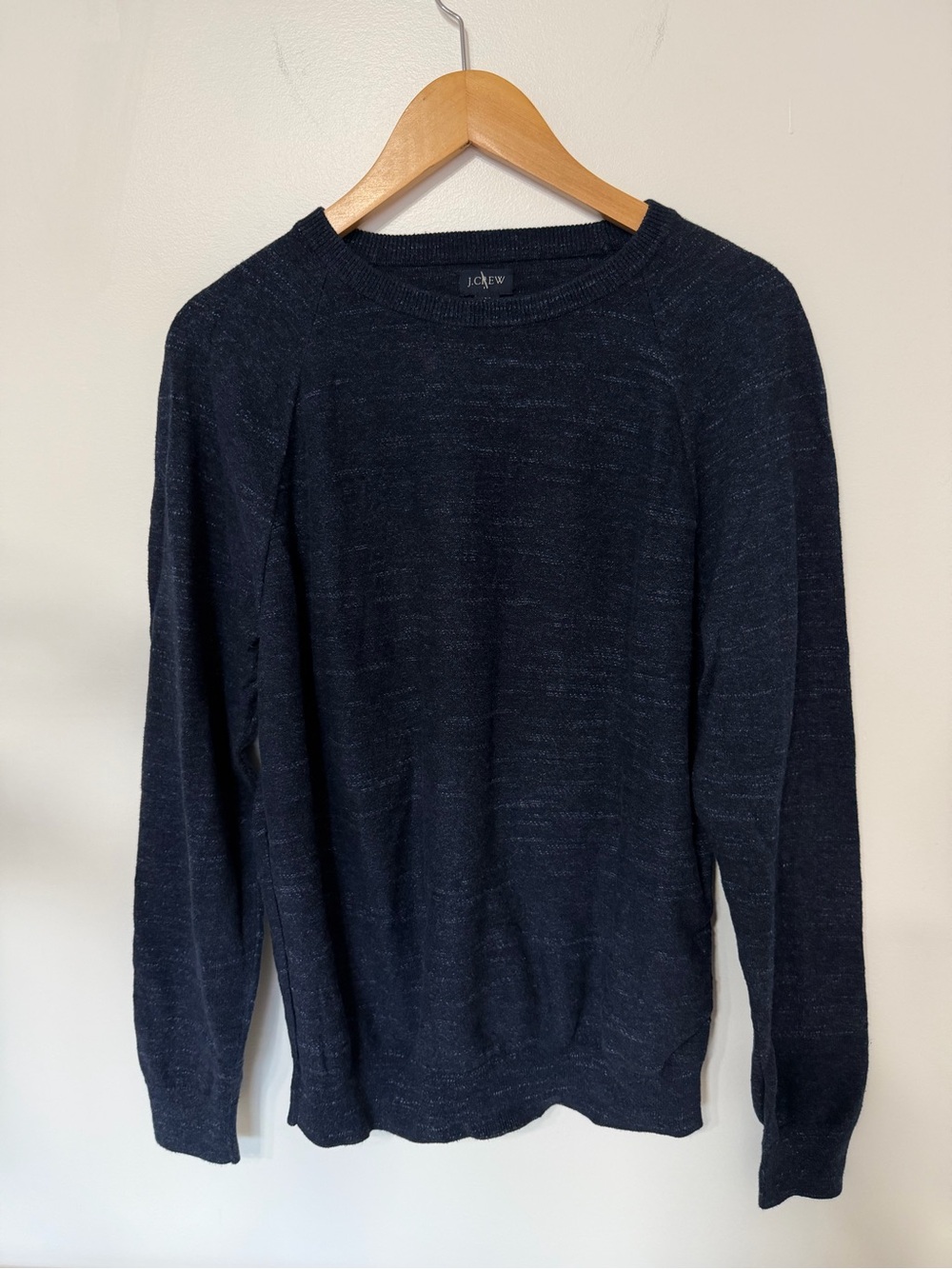 J.Crew 100% Cotton Heather Navy Blue Crewneck Pullover Sweater Men’s Medium